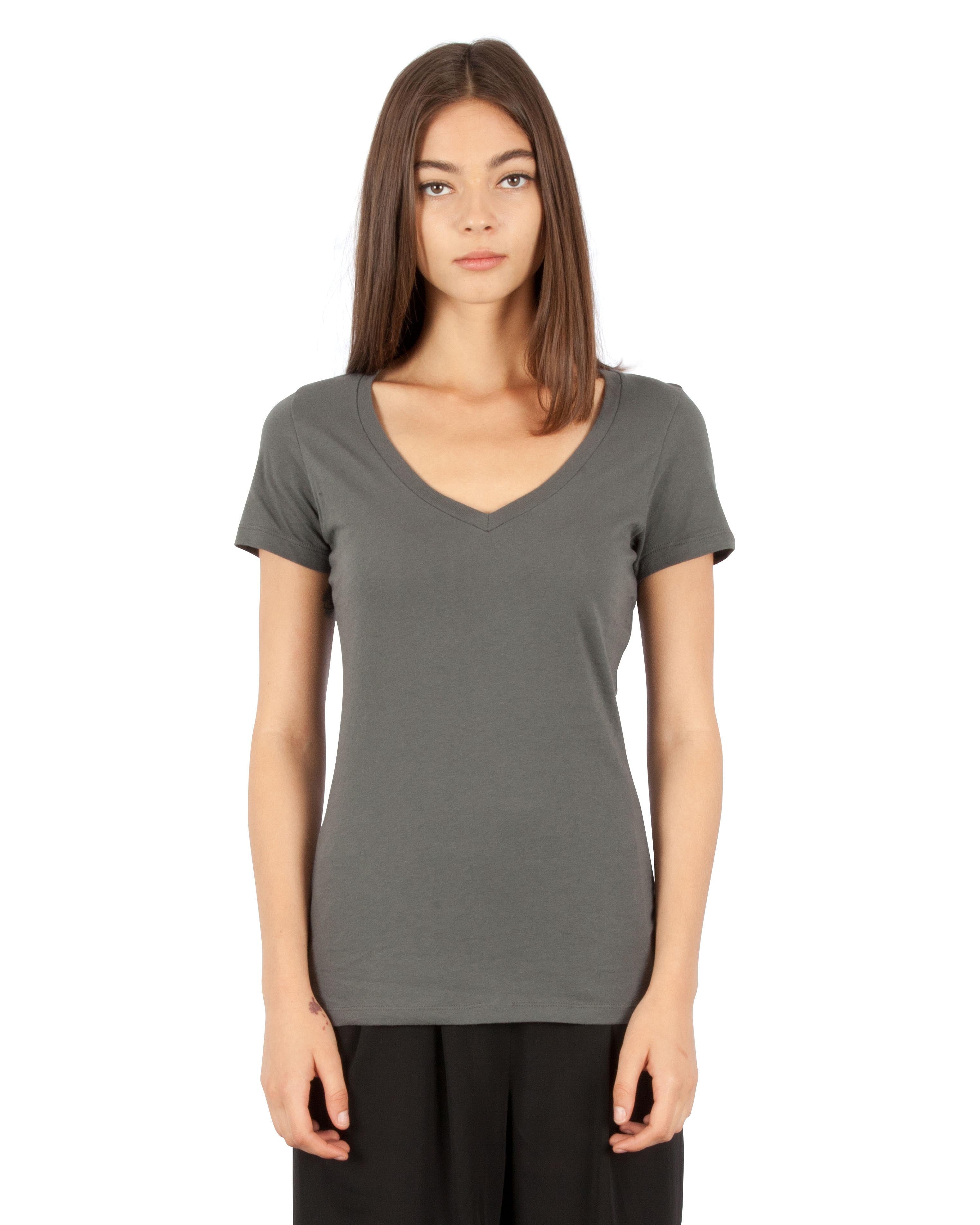 1020 Combed Cotton Deep V-Neck