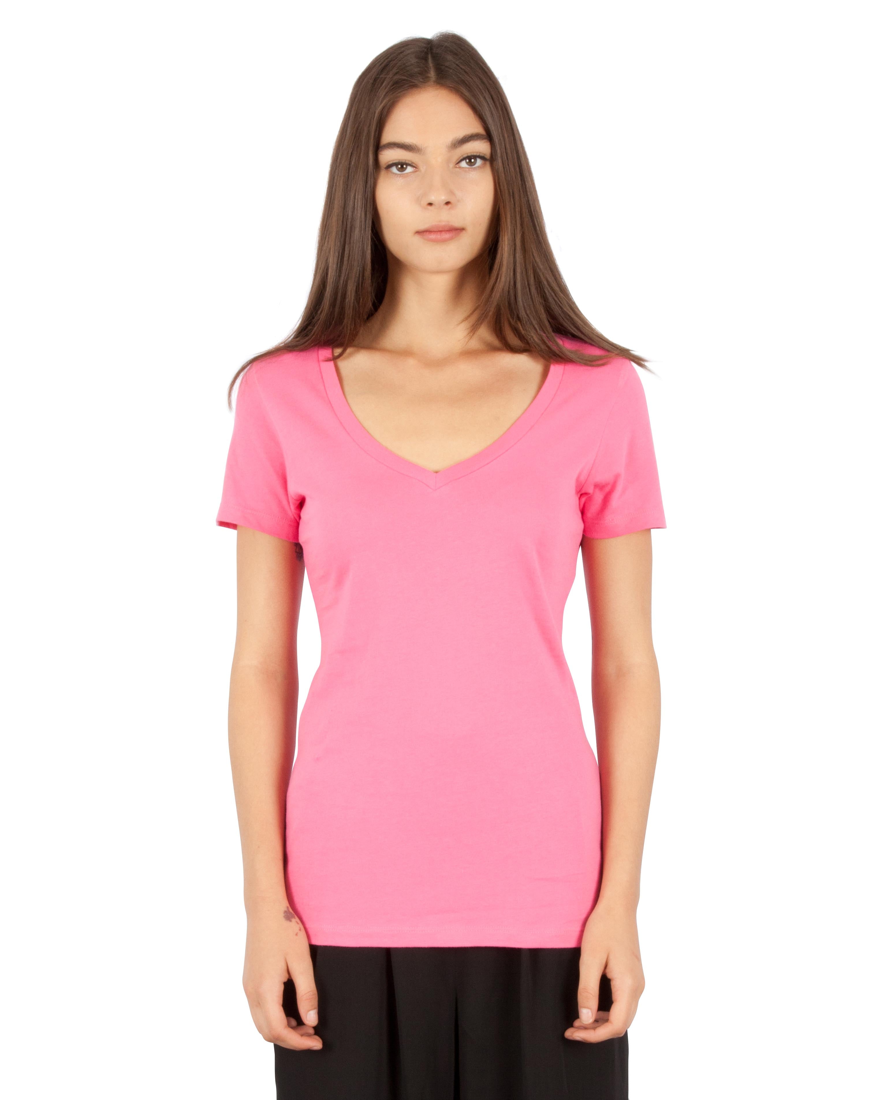 1020 Combed Cotton Deep V-Neck