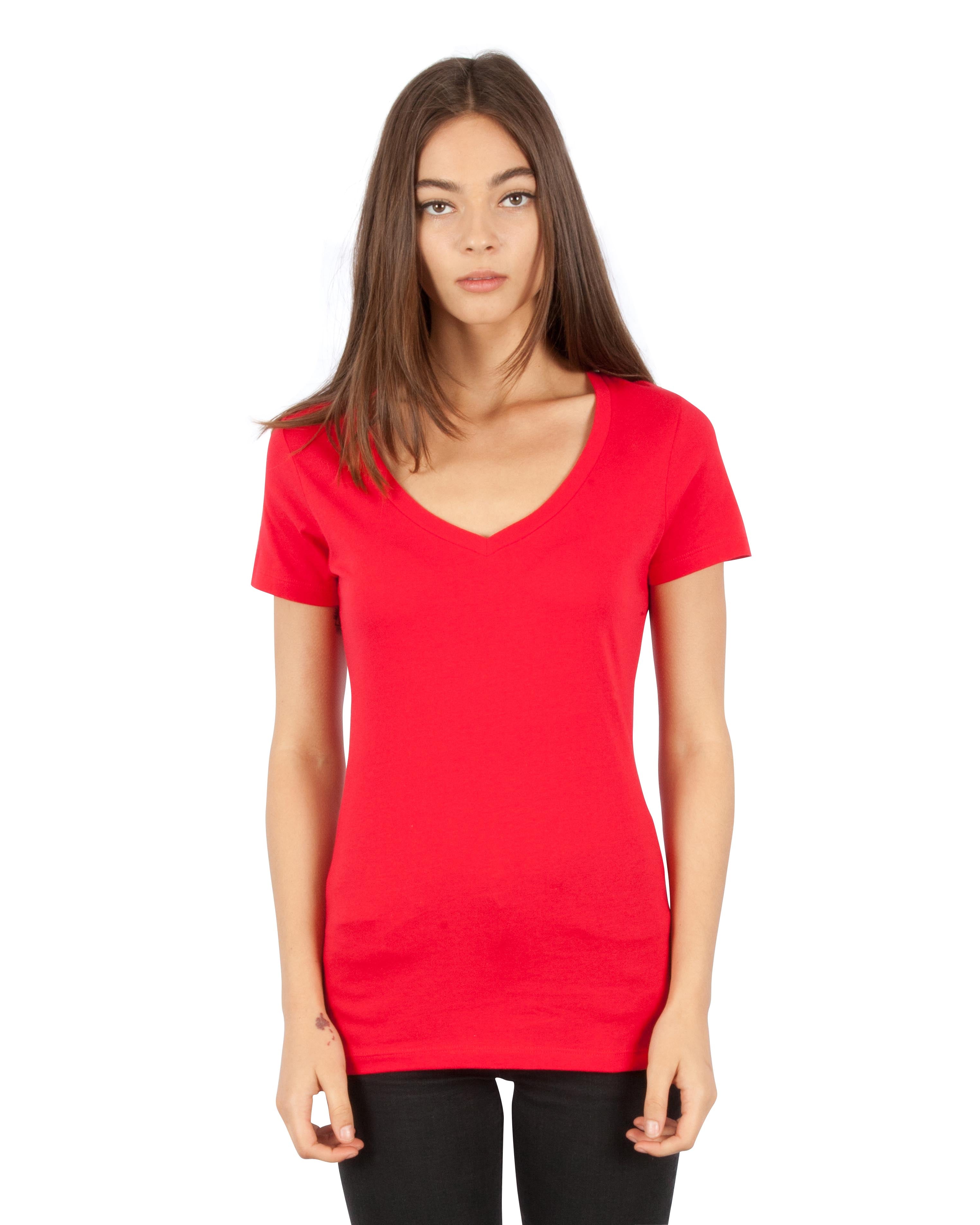 1020 Combed Cotton Deep V-Neck