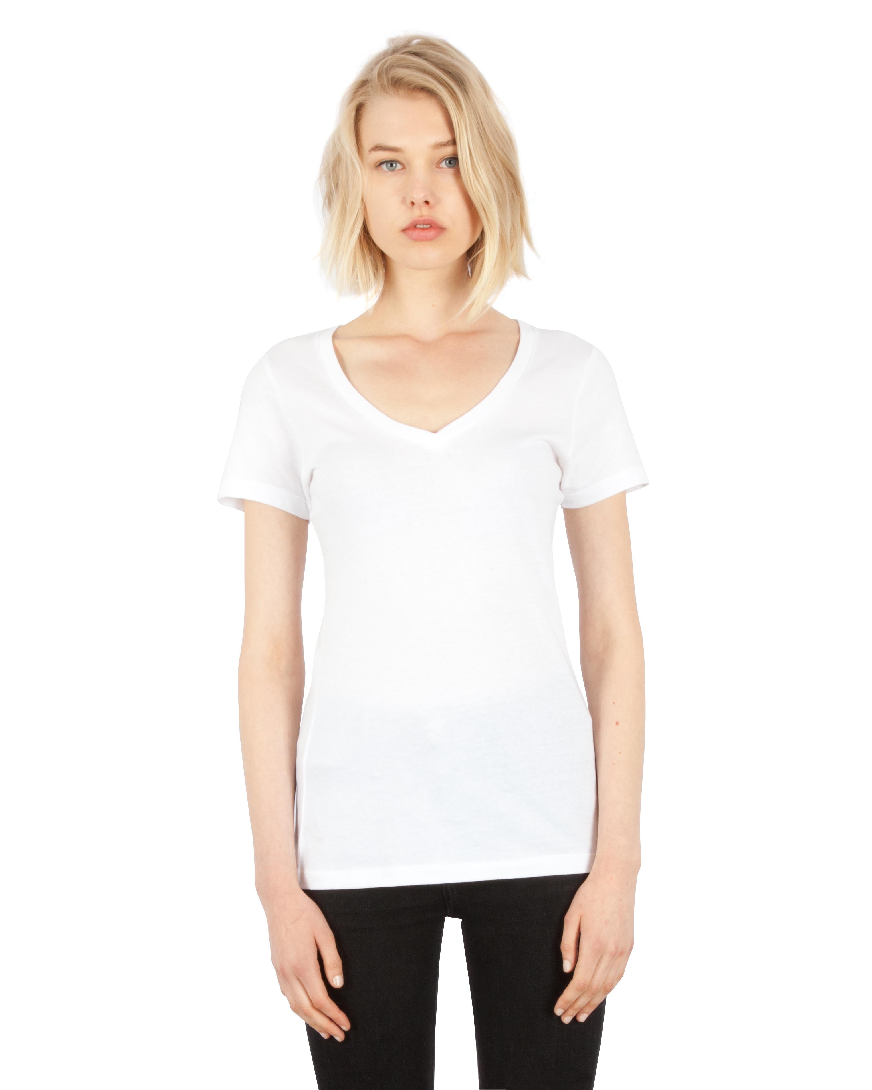 1020 Combed Cotton Deep V-Neck