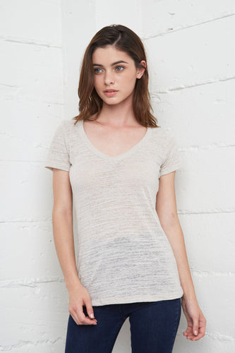 7020 Triblend Slub Deep V-Neck